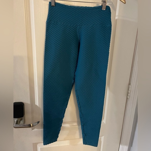 Booty by Brabants Pants - Booty by Brabants Teal Textured Leggings